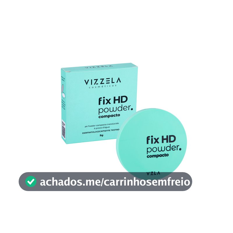 Fix HD Powder Compacto Pó Translúcido Acabamento Matte Para Maquiagem Vizzela