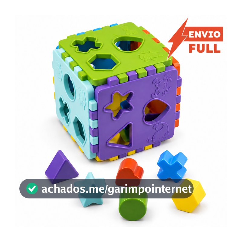Cubo Grande Brinquedo Educativo Pedagógico Desenvolvimento Infantil - Certif. INMETRO | QUEEN SHOP