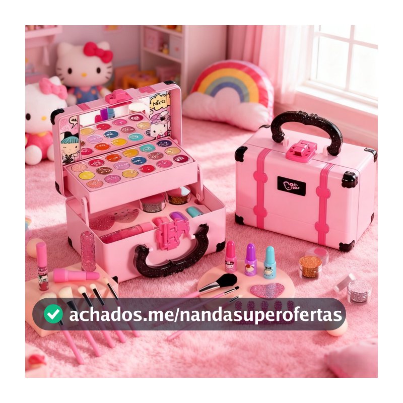32 Peças Kit De Maquiagem Para Crianças Lavável/Conjunto Portátil Meninas