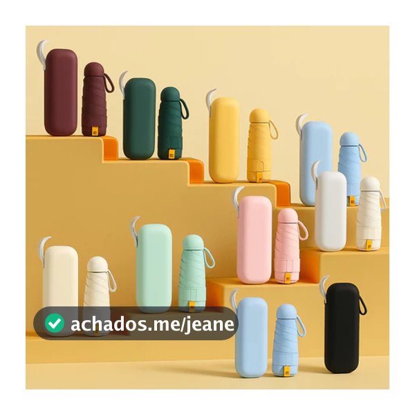 Mini Guarda-Chuva de Bolso UPF50+ Super Compacto para Sol e Chuva com Estojo VemVem