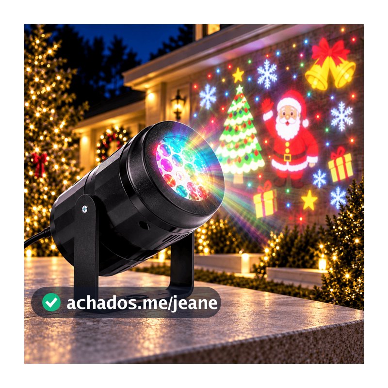 Projetor de Natal LED Laser Desenhos Natalinos Jardim Casa Decoração Luzes Natalinas