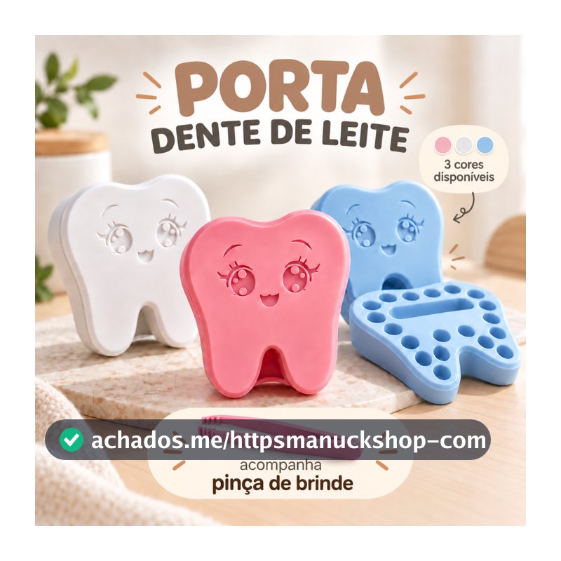 Porta Dente de Leite Infantil Caixa para Guardar Dentinhos Organizador com Divisórias Lembranças da Infância