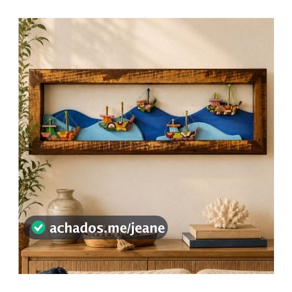 Quadro decorativo Barco  vazado/ decoração madeira e pintura artesanal/decoração praia