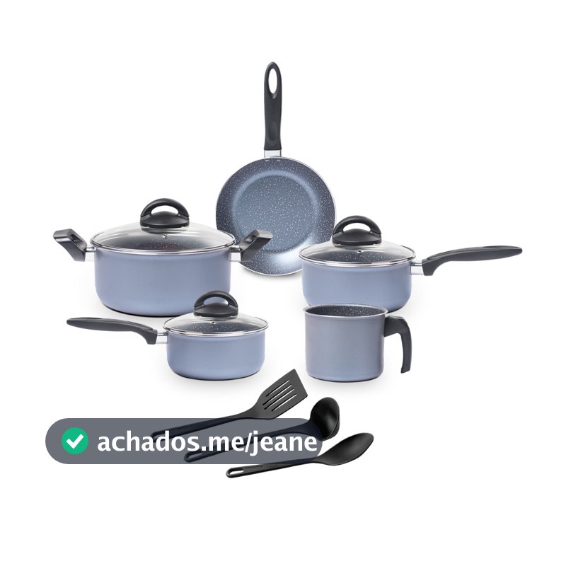 Jogo de Panelas Brinox Antiaderente Ceramic Life 8 peças Suprema Jeans