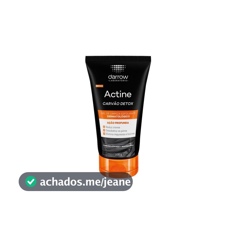 Darrow Actine Carvão Detox Gel De Limpeza Esfoliante 100g