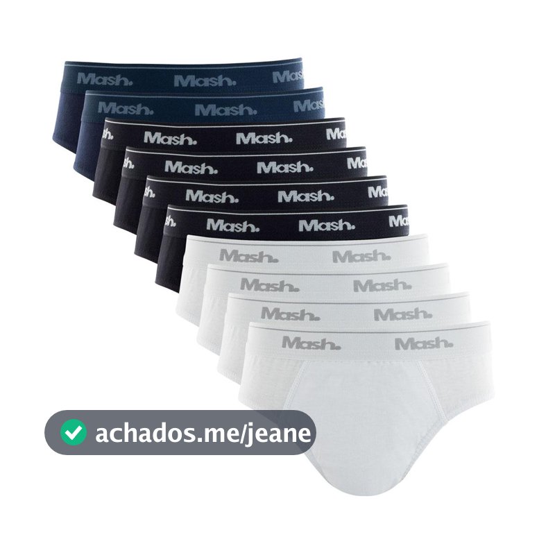 Kit 10 Cuecas Slip Infantil Mash