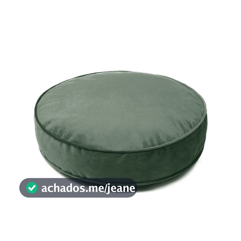 Almofada Futton Turco Redondo Veludo Paris Ø45cm Verde Decorativa Assento Cadeira Confortável