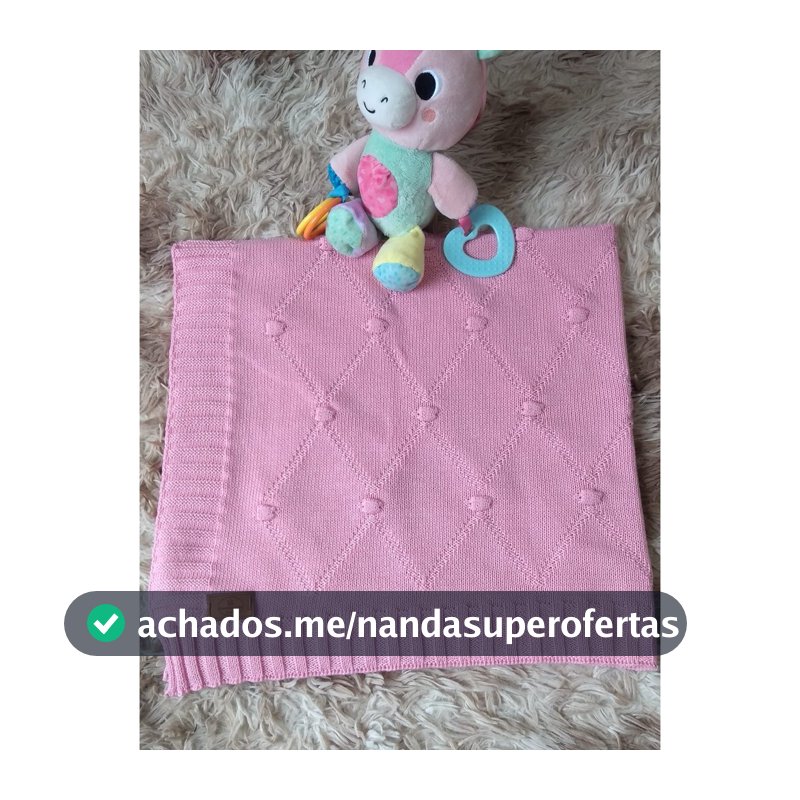 Manta Bebê De Tricô Cobertor Saida Maternidade Pipoquinhas