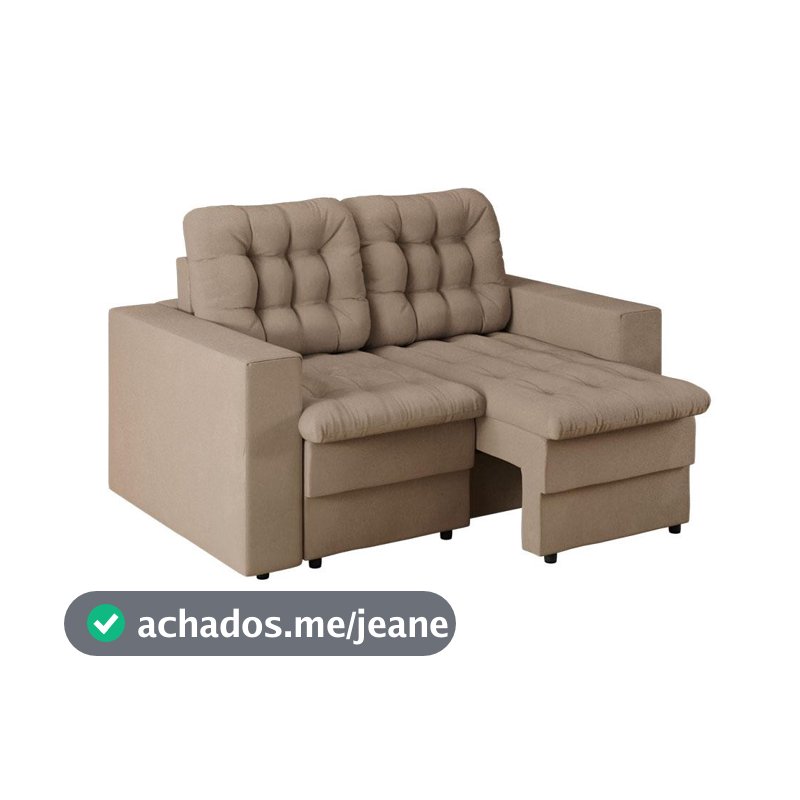 Sofá 2 Lugares Retrátil Lubeck Plush Suede Bege 140 cm