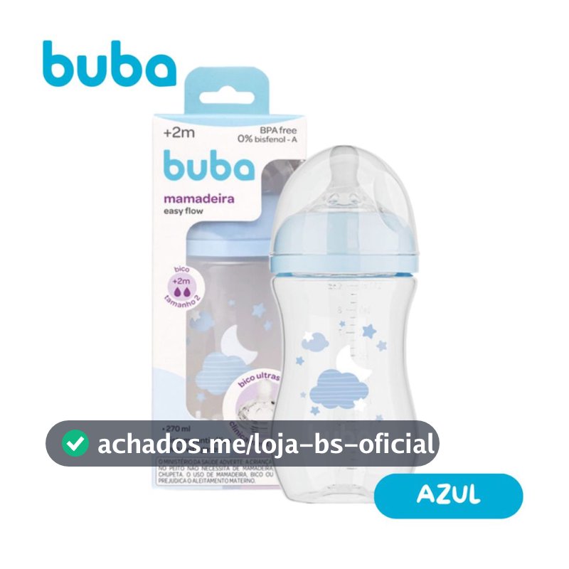 Mamadeira Buba Infantil 270ml Easy Flow Anticólica +2m