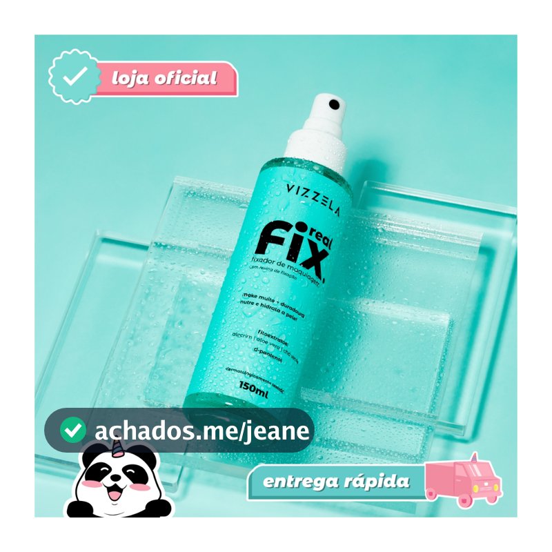 Fixador De Maquiagem Real Fix Spray Longa Duração Acabamento Natural Vegano Original 150ml Vizzela