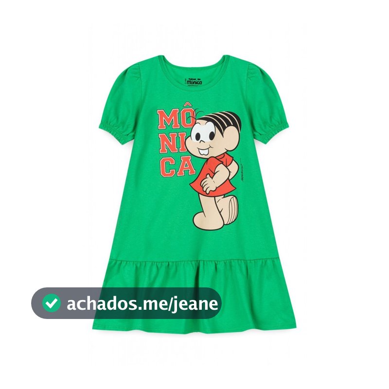 Vestido Infantil Turma da Mônica Cheia de Charme