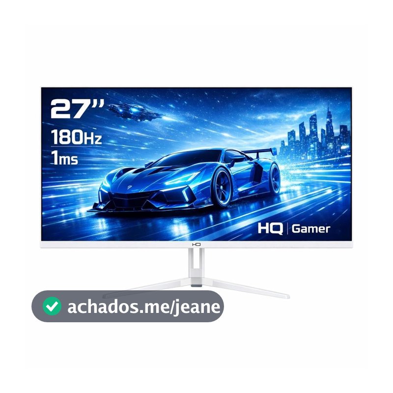 Monitor Gamer HQ 27" Branco Curvo 1ms, 200Hz, AMD FreeSync, Full HD, HDMI, DP, Frameless HQW27C200