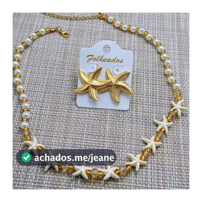 ✨ Conjunto Colar + Brincos Estrela do Mar Folheado – Estilo Praiano Elegante ✨