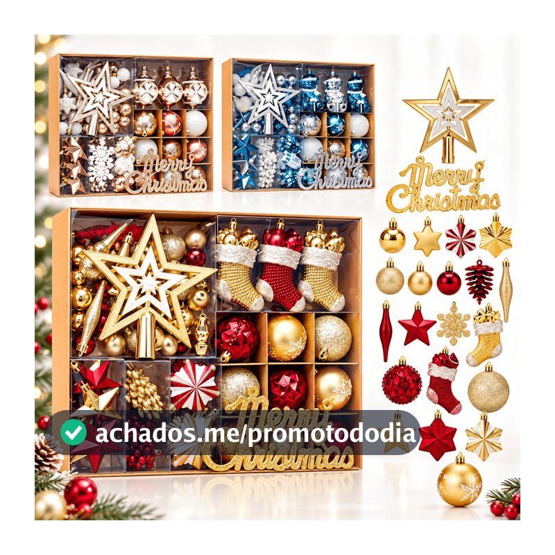 Kit 70 Bolas decoração de natal árvore pendente bolinhas enfeites natalinos casa pisca pisca led