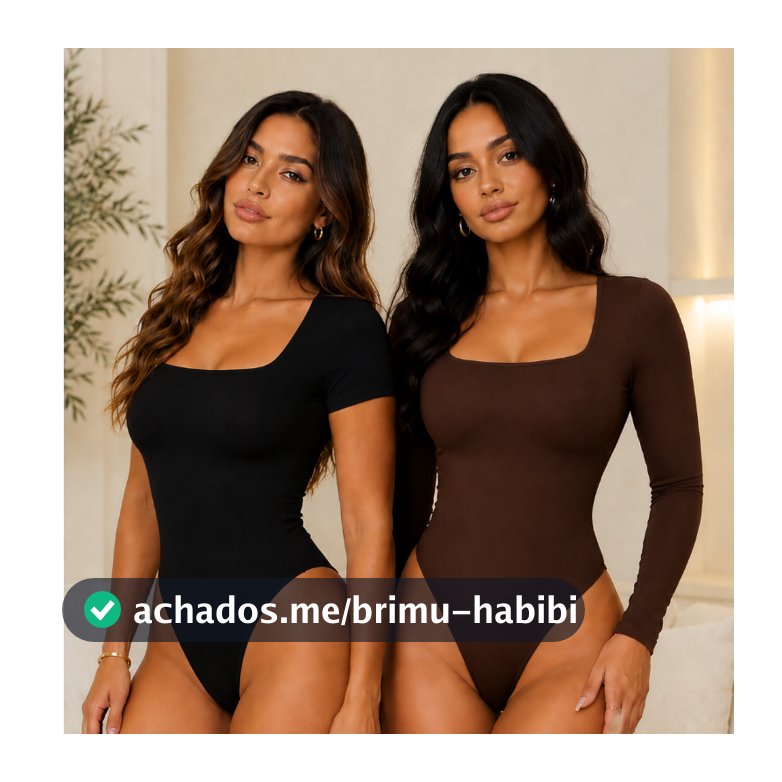 Kit 2 Body Manga Curta E Manga Longa Suplex Premium Com Decote Quadrado Forro Duplo Moda Feminino