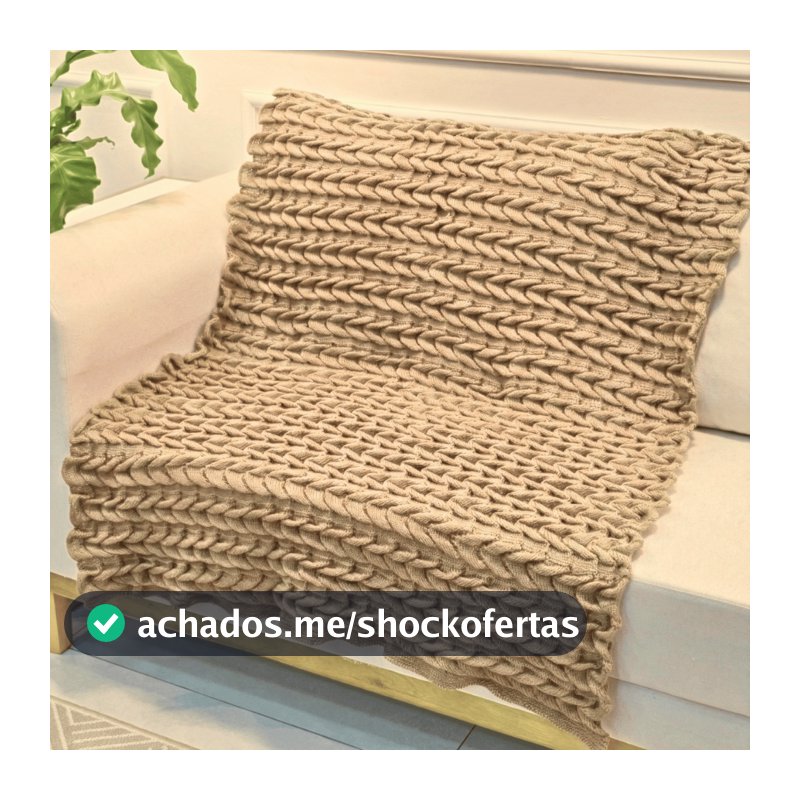 Manta de Tricot Sofá Poltrona 150x100cm Aconchego Decorativa Sala