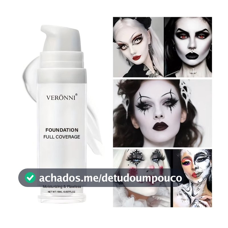 Base Líquida Branca Pura VERONNI Para Cosplay , Maquiagem De Palco , Corretivo De Longa Duração , Ajustador De Branco Pu