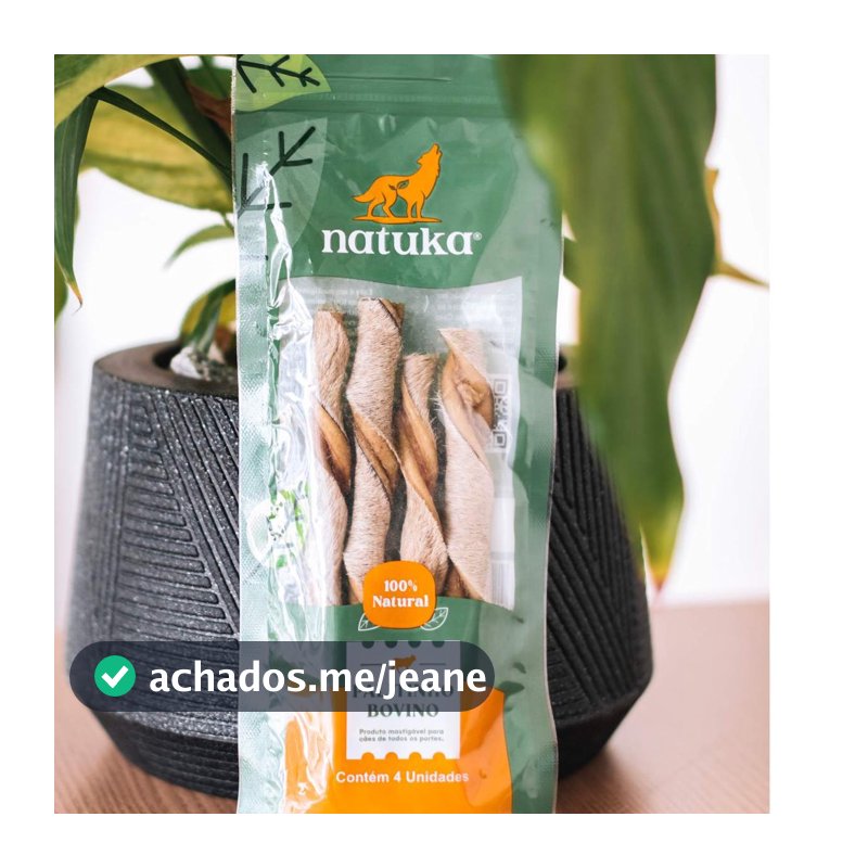 Petisco Natural Para Cães Palitinho Pele Bovina Natuka 4un