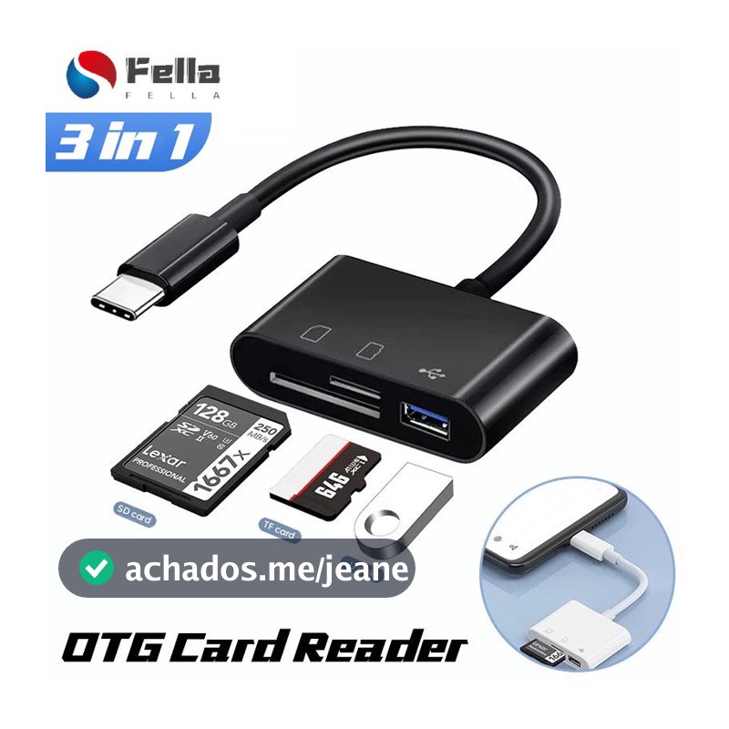 Leitor Multifuncional De Cartão Branco Preto Para SD TF De Cartões De Memória 3 Em 1 USB Tipo C OTG Adaptador Disco Flash Drive Telefone Móvel Laptop