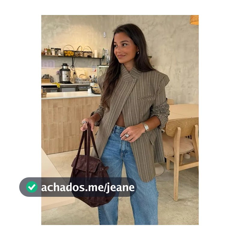 Blazer Casual Listrado Elegante De Manga Comprida Com Gola Alta E Almofadas De Ombro 20260402
