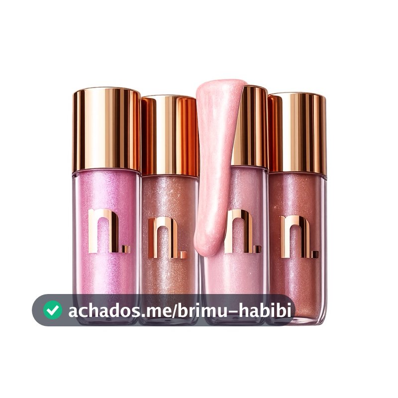 Gloss Labial Nina Makeup Instant Glow Brilho Espelhado Alta Fixação Não Gruda Vegano Original!