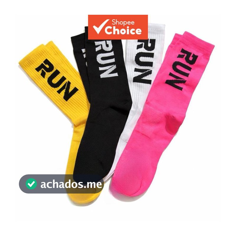 Kit 3 Pares de Meias Esportivas Unissex para Corrida e Caminhada em Poliamida – Envio Rápido