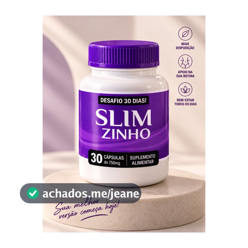 SlimZinho 30 Cápsulas 750mg – Suplemento Alimentar | Desafio 30 Dias