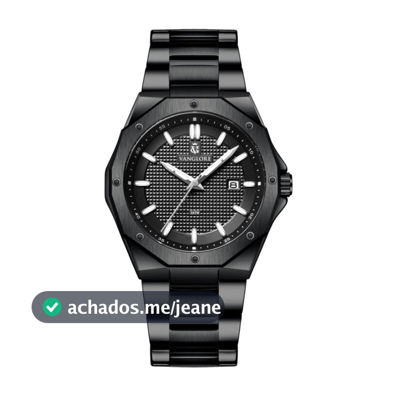 Relógio Masculino Vanglore Legacy Mostrador Octogonal 42mm Ponteiro Luminescente Calendário Data