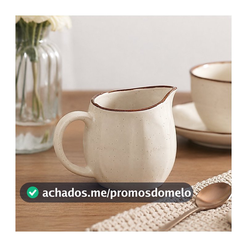 Leiteira de Cerâmica Bahamas 300ml Bege e Marrom - Hauskraft Premium