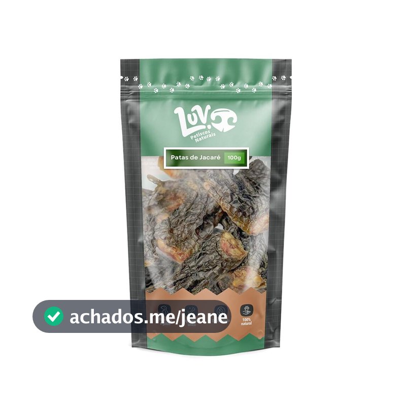 Patas de Jacaré Mordedor Natural para Cães 100gr - Luv