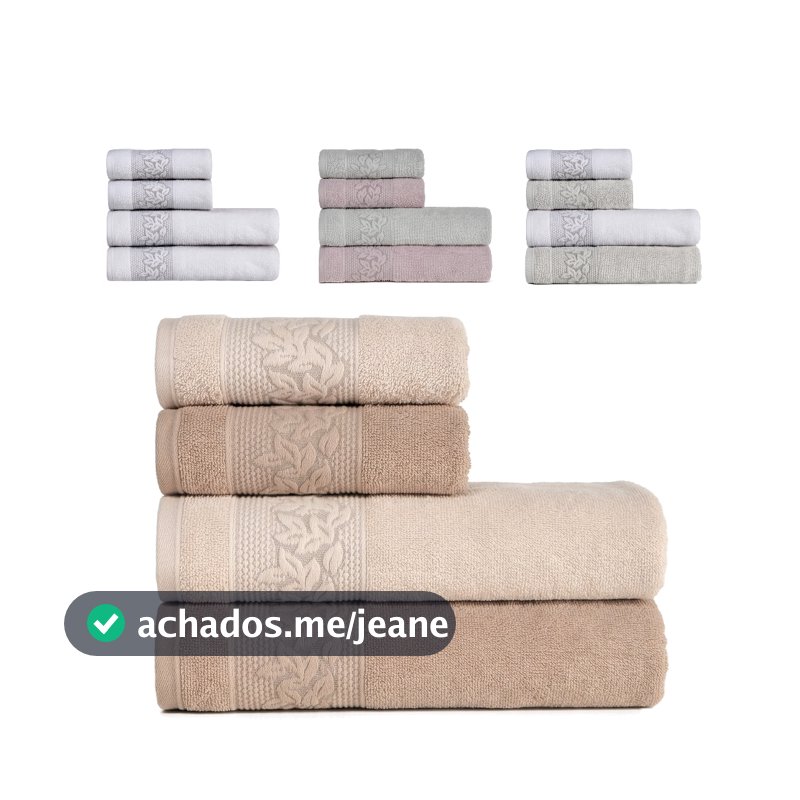 Toalhas de Banho e Rosto 100% Algodão Kit com 4 peças Karsten Provence