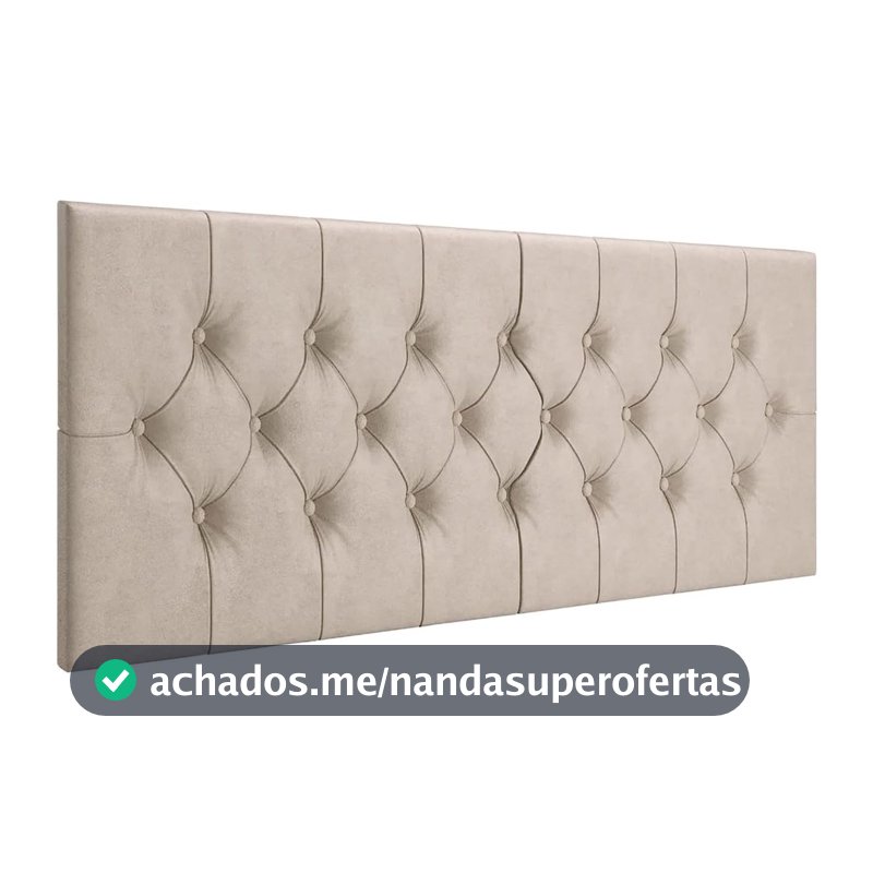 Cabeceira Painel Estofada Dubai Deluxe Queen Areia 1,60m - PC MÓVEIS