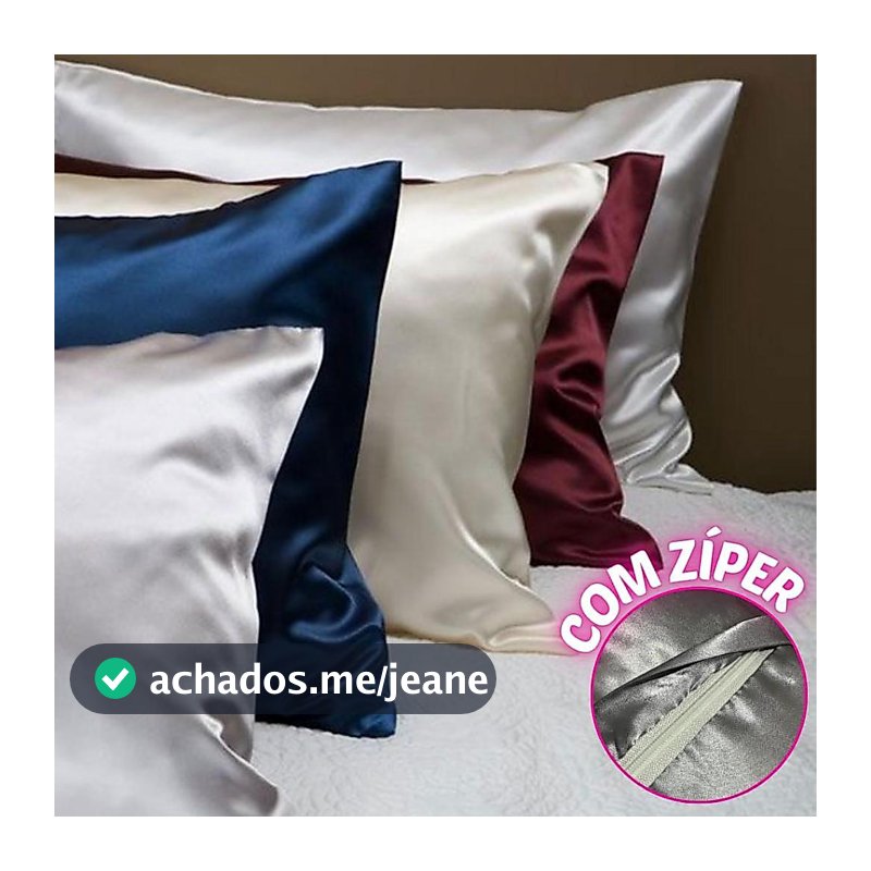 Fronha de Cetim com Ziper 02 Capas de travesseiro Cetim Porta Travesseiro