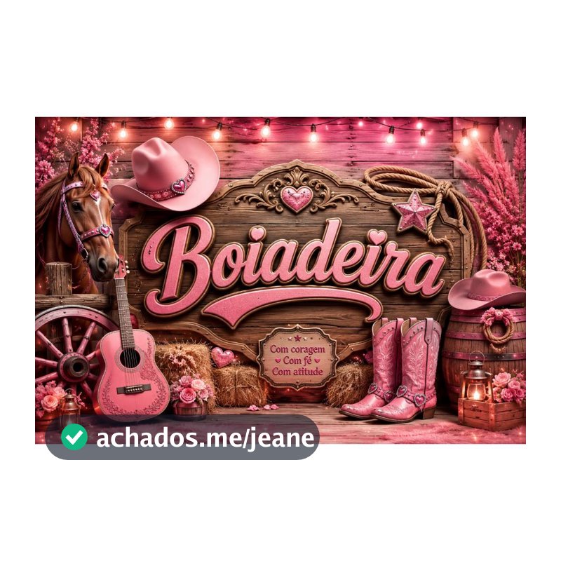 Fundo Fotografico Boiadera Chapéu 2,20x1,50 Festa country Rosa
