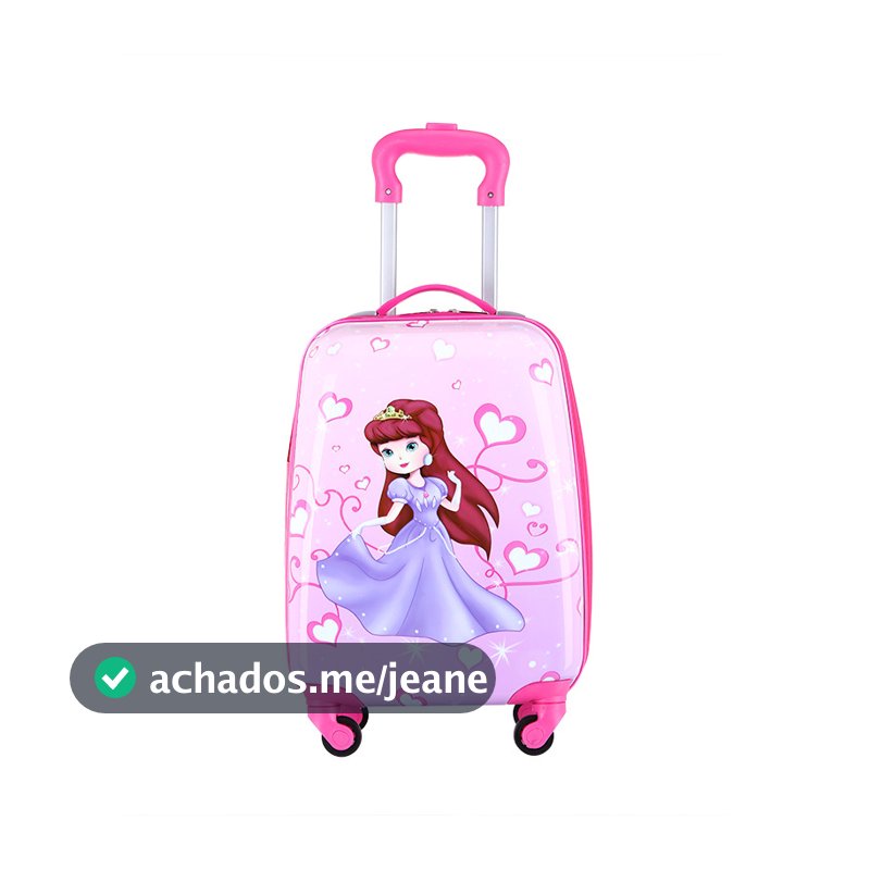 Mala Escolar e de Bordo Infantil 47x29x20cm - Em ABS, Leve e com Rodas 360°