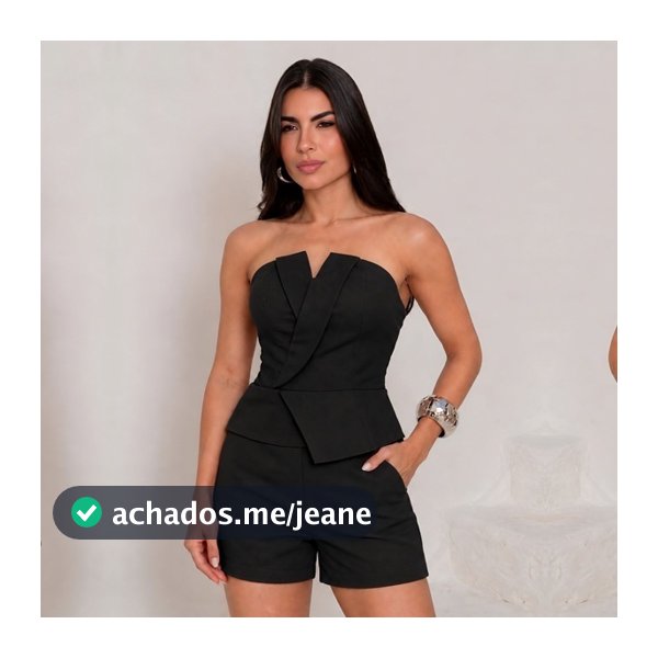 Conjunto Alfaiataria  Feminino Curto Tomara Que Caia  Shorts Elegante