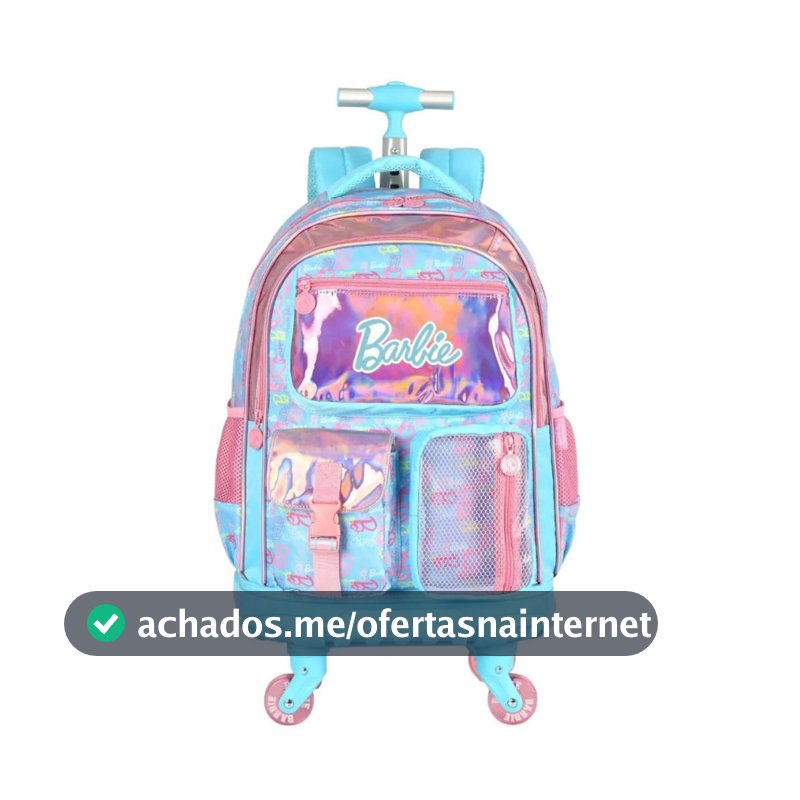 Mochila Escolar 4 Rodinhas Giro 360 Graus MC49962BB Luxcel Barbie