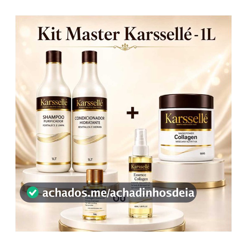 Kit Shampoo 1LT + Condicionador 1LT + Máscara 500g + Oleo 7ml OU 60ml - Karssellé