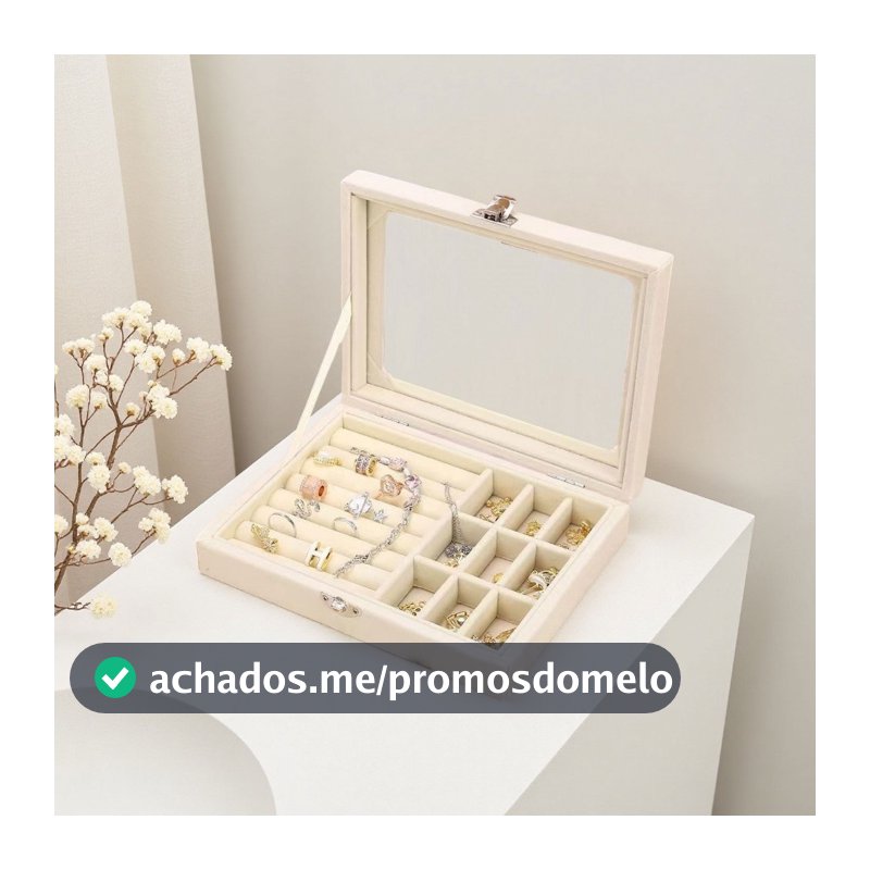 Porta Joia Acrílico Luxo Com 3 Camadas Brinco Anel Compartimento caixa de armazenamento de jóias