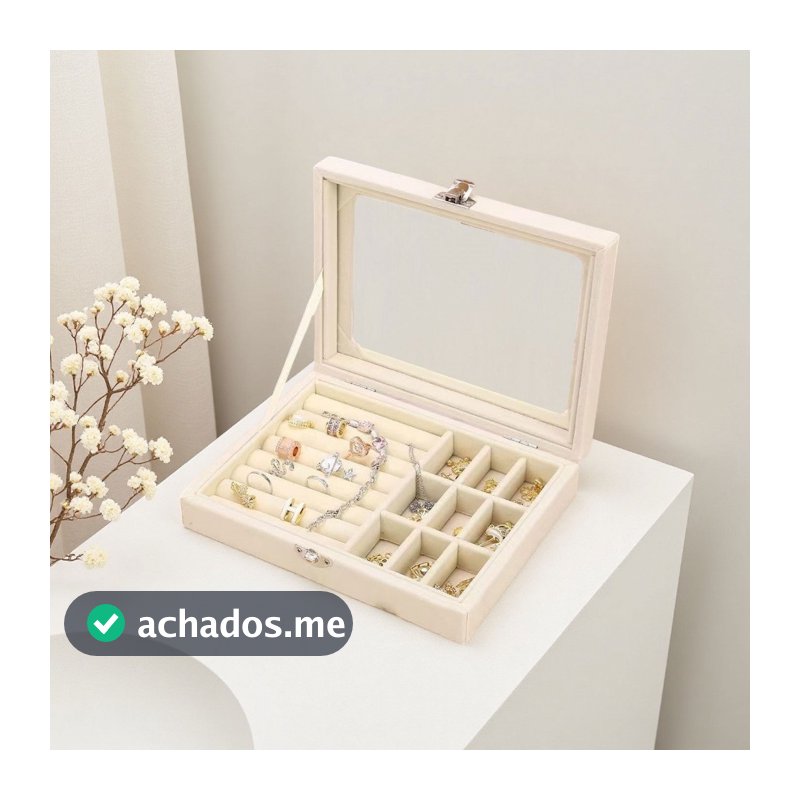 Porta Joia Acrílico Luxo Com 3 Camadas Brinco Anel Compartimento caixa de armazenamento de jóias