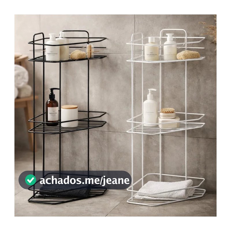 Porta Shampoo Cantoneira Dupla,Tripla Prateleira Suporte Triplo para Organização de Banheiro