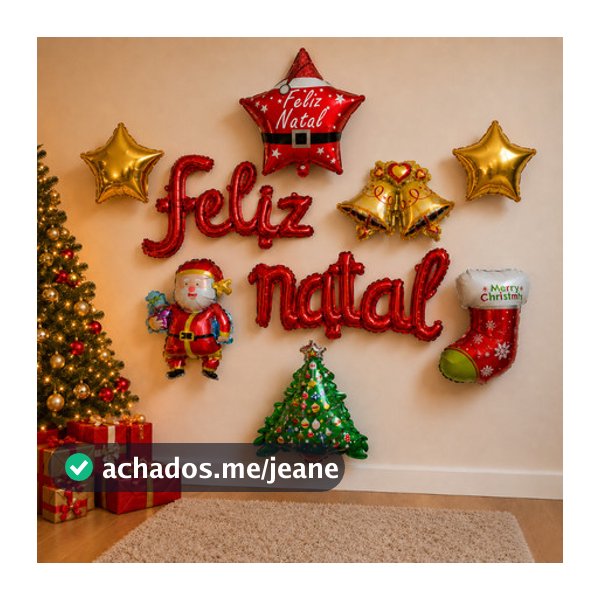 Kit Balões Natalinos Decoração de Natal Feliz Natal Papai Noel Árvore Estrelas Festa