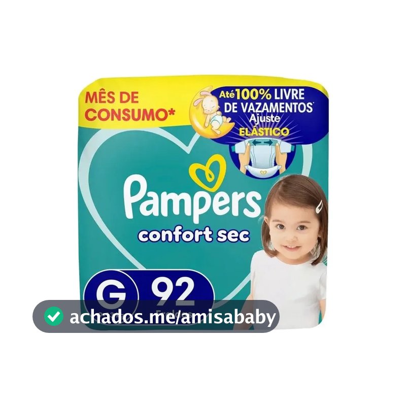 Fralda Pampers Confort Sec G 92 Unidades