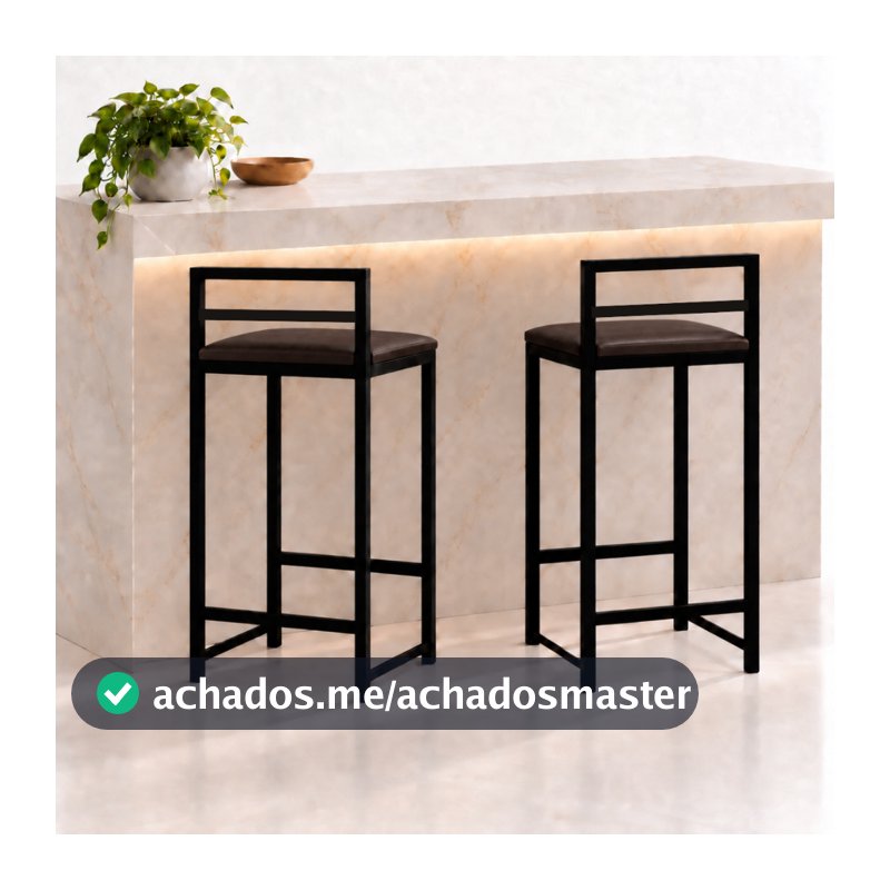 Kit 2 Banqueta Alta/Baixa Quadrada Estilo Industrial Banco Casa Balcão Cozinha Mesa Promoção