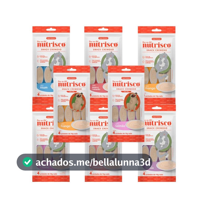 Snack Cremoso Nutrisco Para Gatos e Cães Petisco Super Premium Sabores Variados 56g - Bem-me-Pet