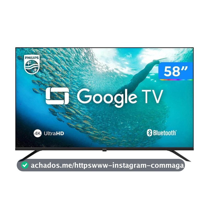 Smart TV 58" 4K UHD LED Philips 58PUG7019/78 Wi-Fi Bluetooth Google Assistente 3 HDMI 2 USB
