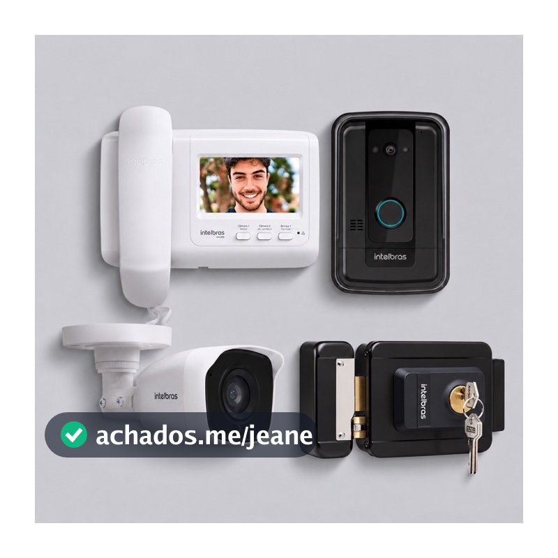 Video porteiro colorido ivr 4 + câmera adicional + fechadura fx 500, tudo Intelbras.