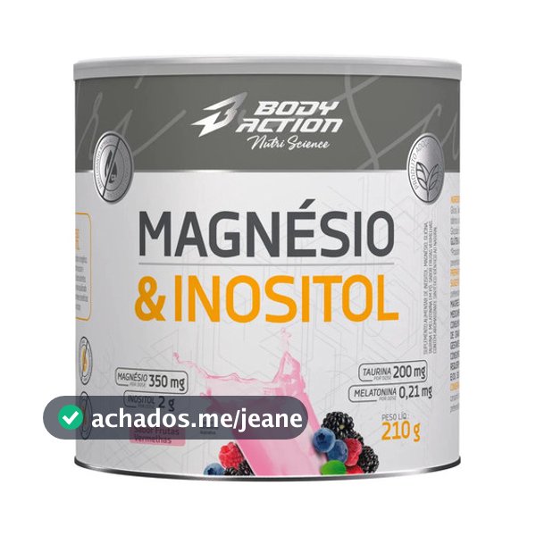 Magnésio E Inositol Taurina Melatonina 210g Bodyaction Nutri Science Sabor Frutas Vermelhas