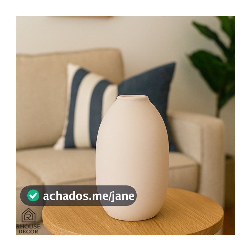Enfeite Vaso de Cerâmica para Decoração de Sala Casa 14cm
